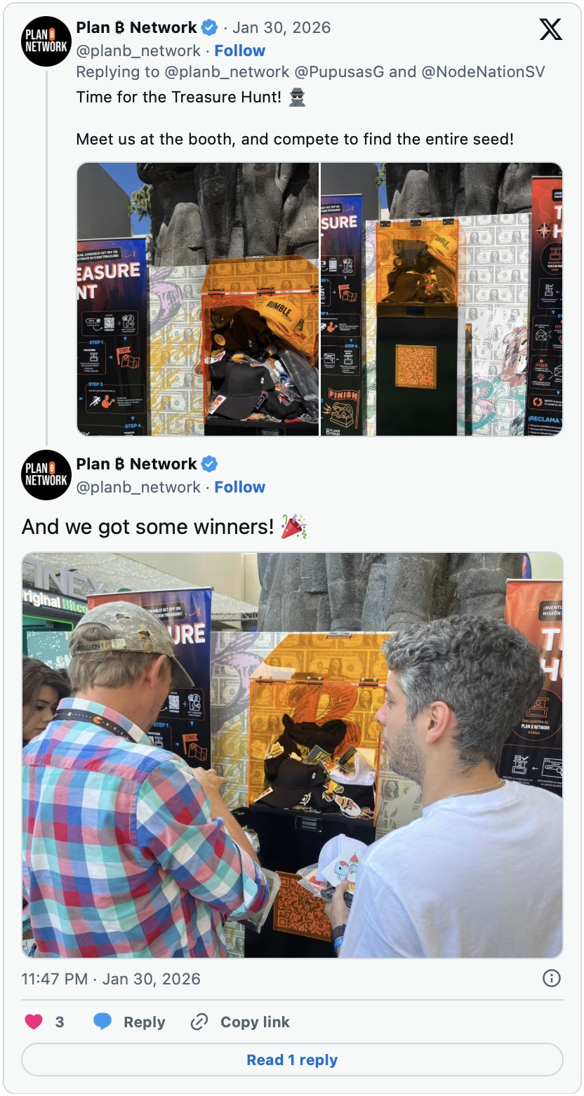 Tweet by Plan B Network: And we got some winners!